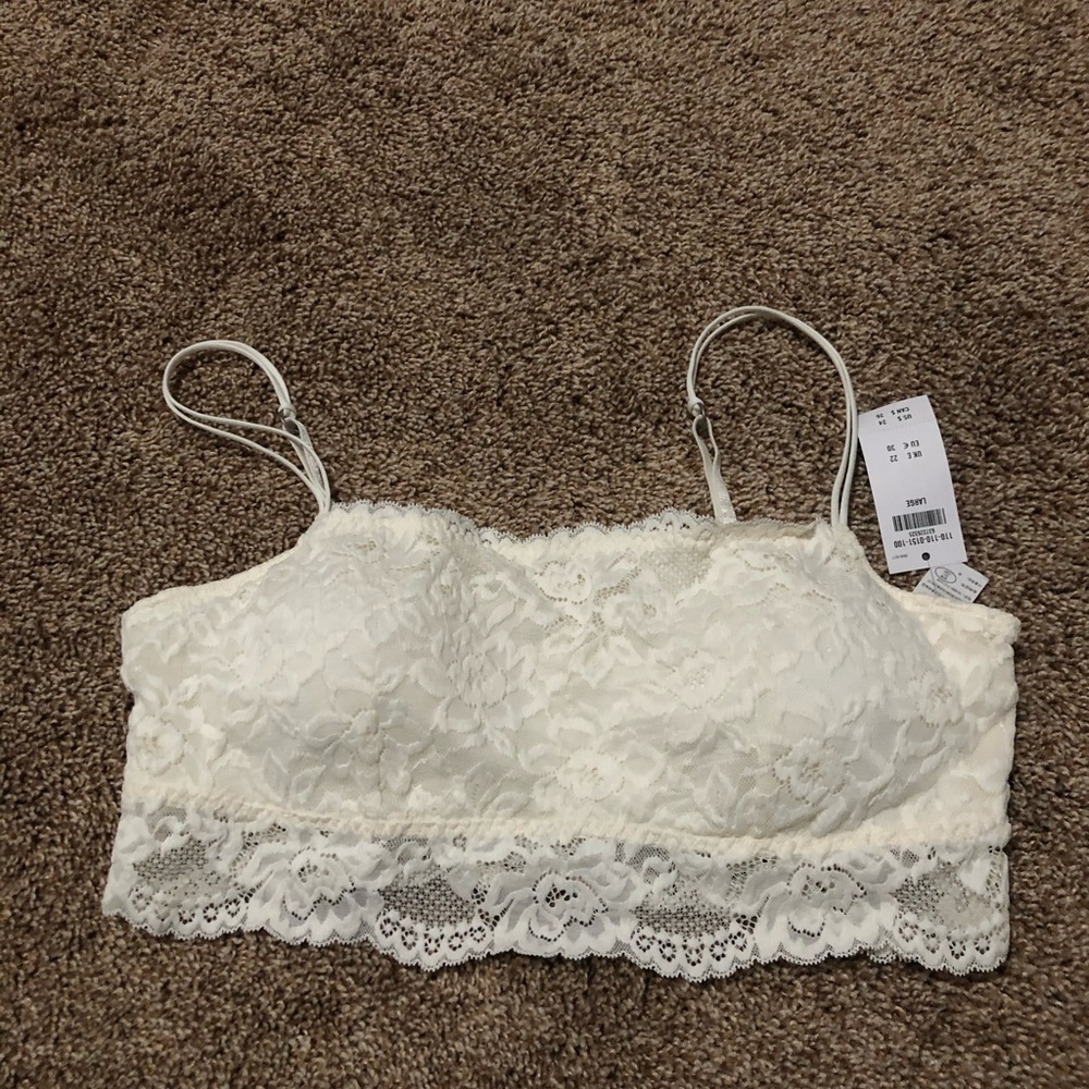 abercrombie and fitch white lace bralette